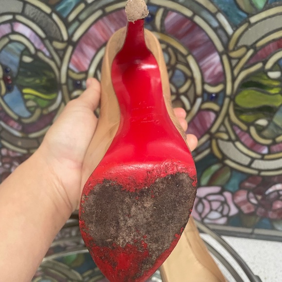 CLB highness patent leather nude/beige platform pumps 7 (6.5) 160’ - Picture 10 of 16